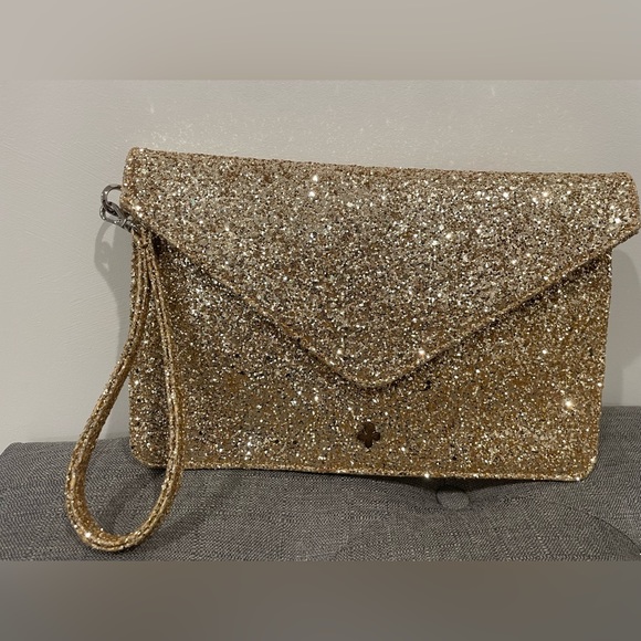 Lilou Paris sparkle gold wristlet bag - Picture 2 of 6